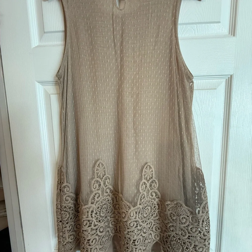 Indigo Soul Tan Lace Mini Dress - Picture 2 of 5